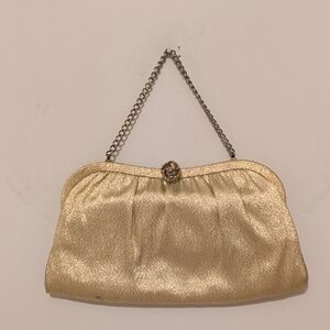 Vintage Gold Evening Clutch With Chain